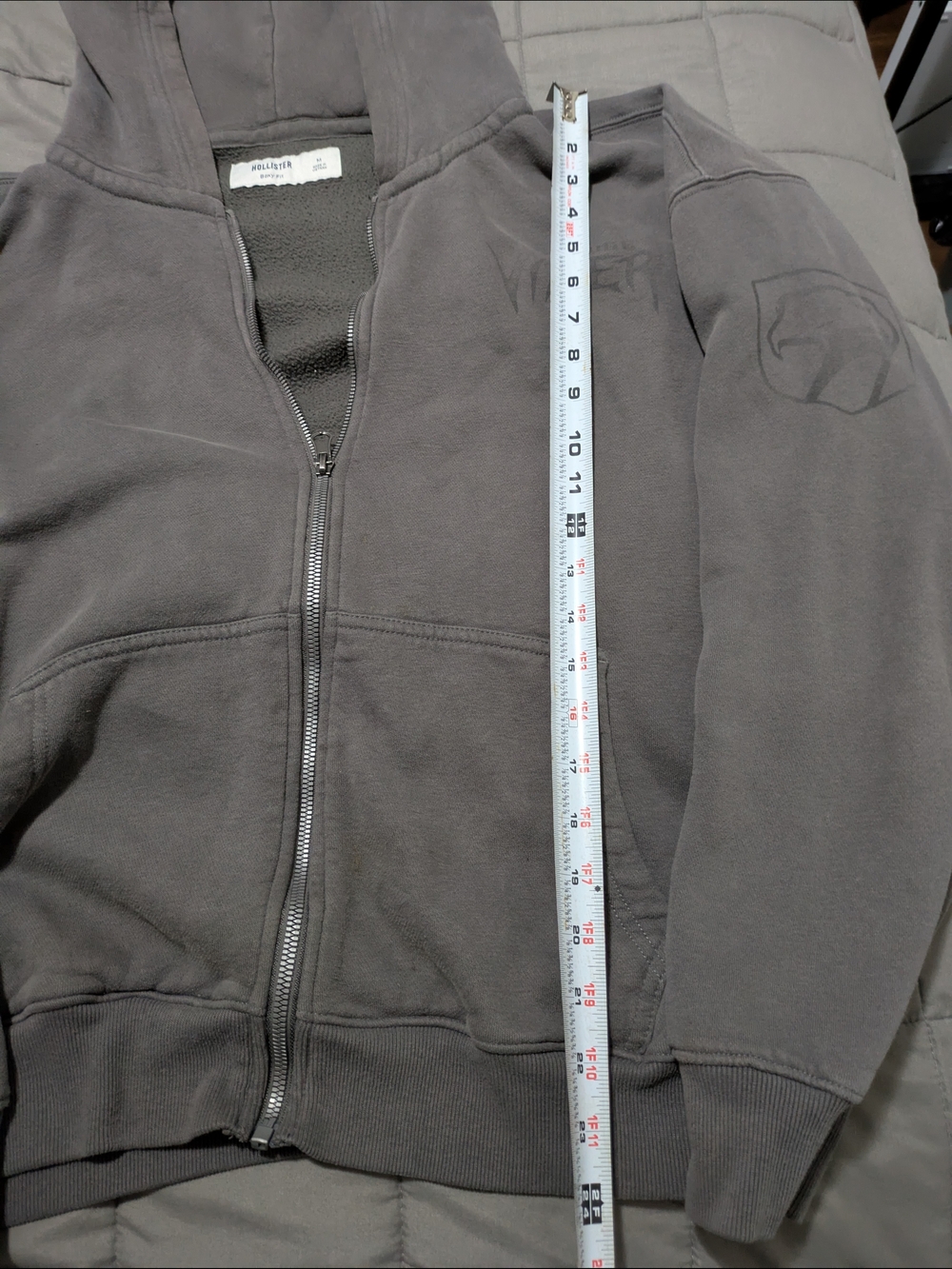 Hooded Hollister Zip-Up Sweater in Gray - Picture 5 of 5